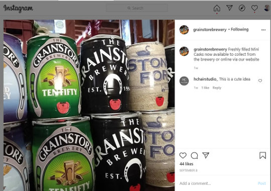Grainstore Brewery mini kegs custom printed instagram 500